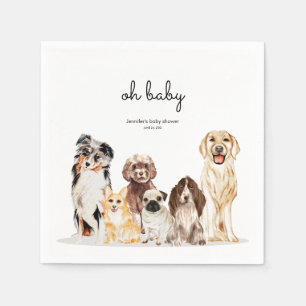 Watercolor Dog Party oh baby Napkin