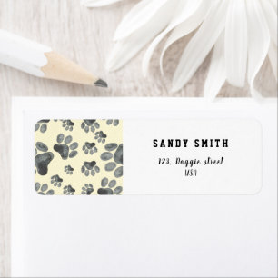 Watercolor dog paw pattern 