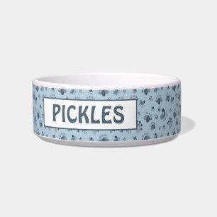 Watercolor Dog Paws Pet Bowl