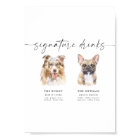 Watercolor Dog Signature Drinks Wedding Bar Sign