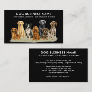 Watercolor Dog Walker Service Business Card