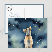 Watercolor Dog With Stars Pet Sympathy Loss