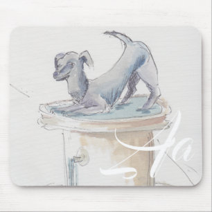 Watercolor Doggie Mouse Pad