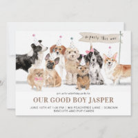 Watercolor Dog's Birthday Party