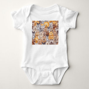 Watercolor Dogs: Whimsical Seamless Fun Baby Bodysuit