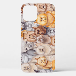 Watercolor Dogs: Whimsical Seamless Fun iPhone 12 Case