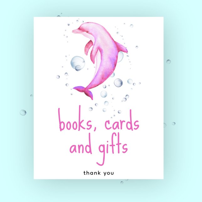 Watercolor dolphin - Books cards and gifts Poster (Creator Uploaded)