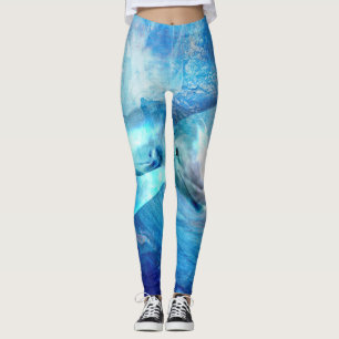 Watercolor Dolphin Digital Art Leggings