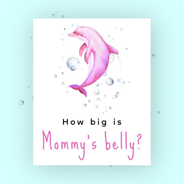 Watercolor dolphin - How big is Mummy's belly Poster (Creator Uploaded)