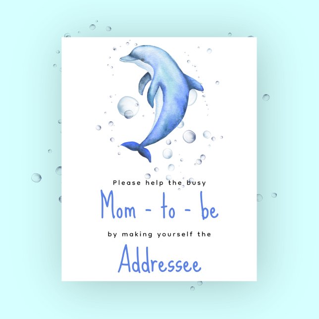 Watercolor dolphin - Mom to be addressee Poster (Creator Uploaded)