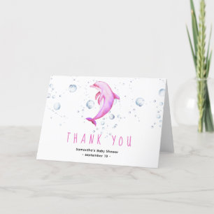 Watercolor dolphin - thank you baby shower card
