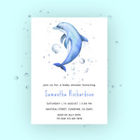 Watercolor Dolphin Under the Sea Baby Shower