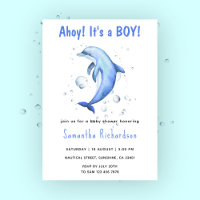Watercolor Dolphin Under the Sea Baby Shower