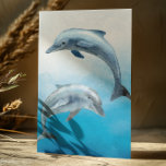 Watercolor Dolphins  Postcard<br><div class="desc">This design may be personalised in the area provided by changing the photo and/or text. Or it can be customised by clicking Personalise this Template and then choosing the click to customise further option and delete or change the colour of the background, add text, change the text colour or style,...</div>