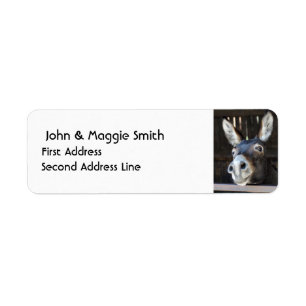 Watercolor Donkey Animal Nature Art Label