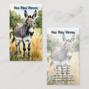 Watercolor Donkey Burro Habitat Business Cards