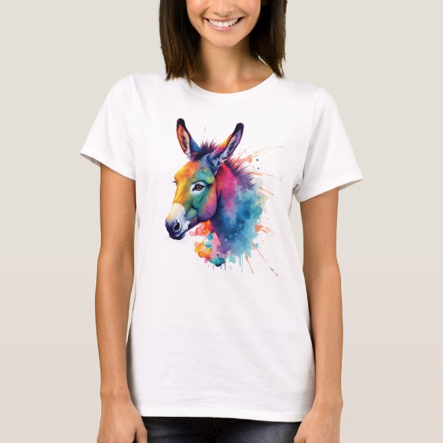 Watercolor Donkey T-Shirt (Front)