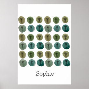 Watercolor Doodle Pattern Poster