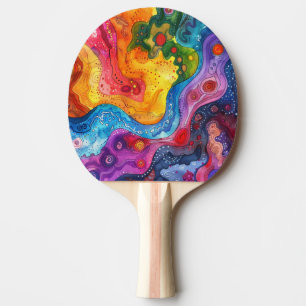 Watercolor Doodle Ping Pong Paddle