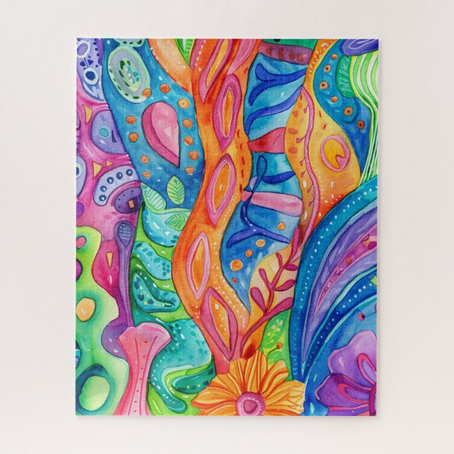 Watercolor Doodle Puzzle (Vertical)