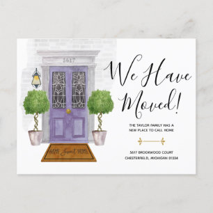 Watercolor Door We Have Moved New Address Postcard