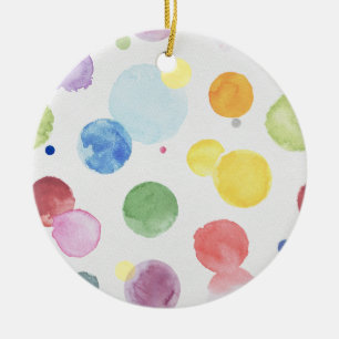 Watercolor Dots 1 Ceramic Tree Decoration