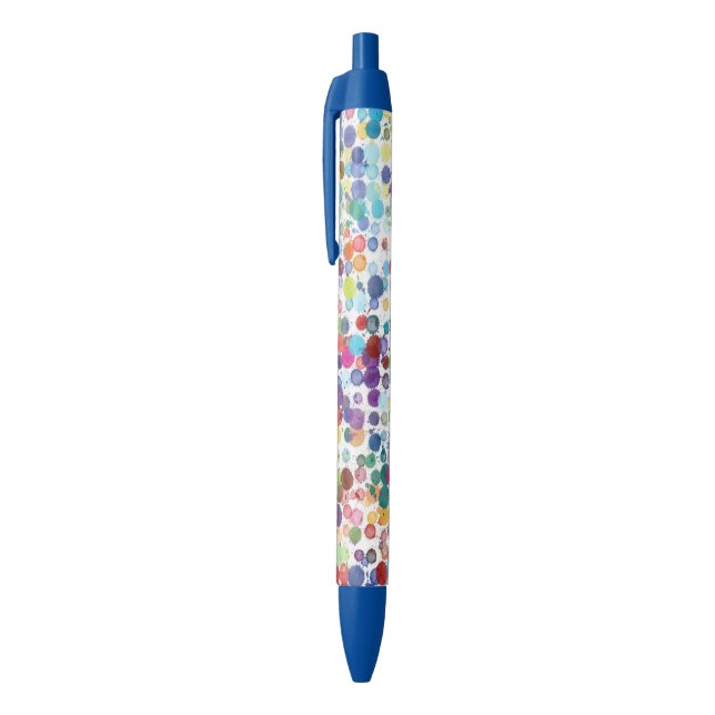 Watercolor Dots Blue Ink Pen (Top (Vertical))