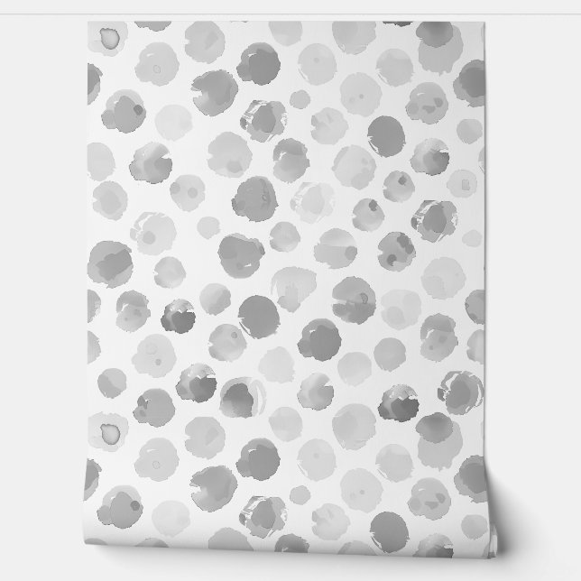 Watercolor Dots Brown pattern Wallpaper (Unrolling)