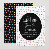 Watercolor Dots First Birthday Party Any Colour