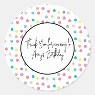 Watercolor Dots Hand Painted Colourful Pattern Classic Round Sticker