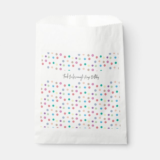 Watercolor Dots Hand Painted Colourful Pattern     Favour Bags (Front)