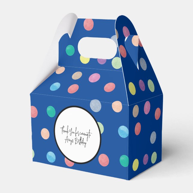 Watercolor Dots Hand Painted Colourful Pattern     Favour Box (Front Side)