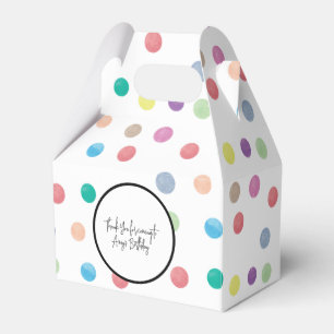 Watercolor Dots Hand Painted Colourful Pattern Favour Box