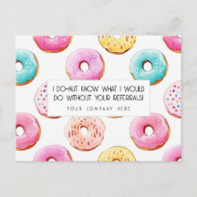 Watercolor Doughnut Real Estate Referral Thank You