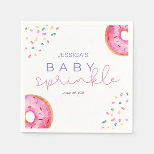 Watercolor Doughnuts girl Baby Sprinkle Shower  Napkin
