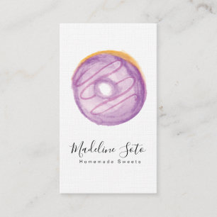 Watercolor Doughnuts Sweets Baking Cake Decorator Business Card