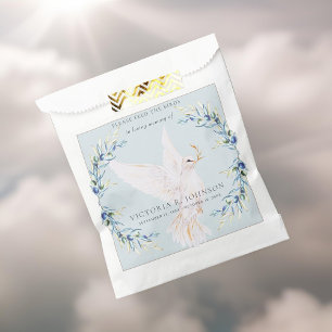 Watercolor Dove Bird Seed Packet Funeral Memorial Favour Bags