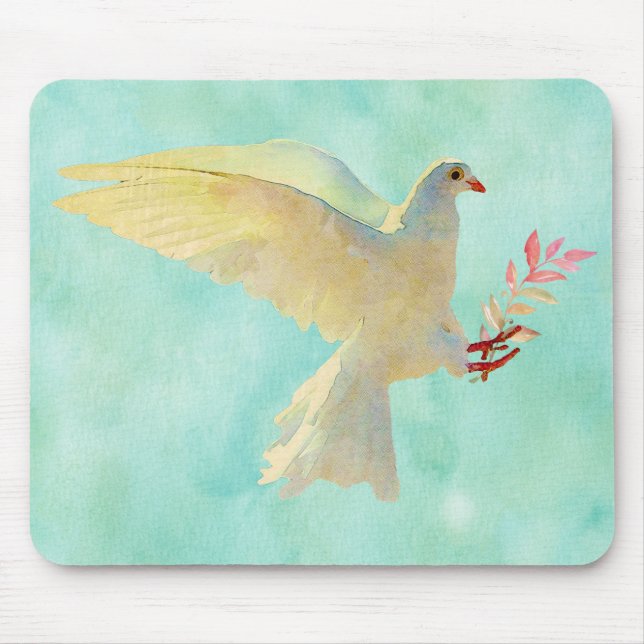 Watercolor Dove Mouse Pad (Front)