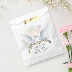 Watercolor Doves Mark 10:9 Favour Bag