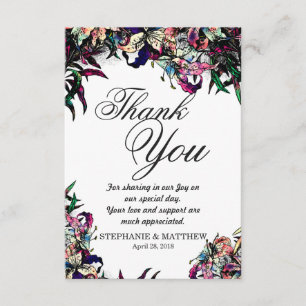 Watercolor Dragon Lilies Thank You Cards