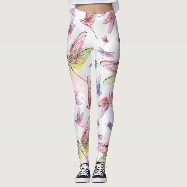 Watercolor Dragonflies Legging (Front)