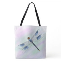 Watercolor Dragonfly All Over Print Tote Bag
