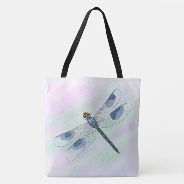 Watercolor Dragonfly All Over Print Tote Bag (Front)