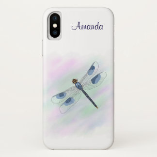 Watercolor Dragonfly iPhone X Case