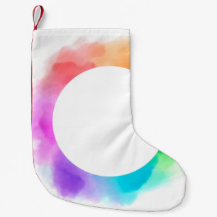 Watercolor drawing background small christmas stocking
