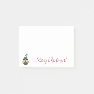 Watercolor drawing christmas gnome post-it notes