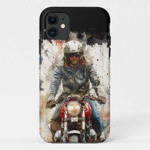 Watercolor drawing MotoBikers Case-Mate iPhone Case