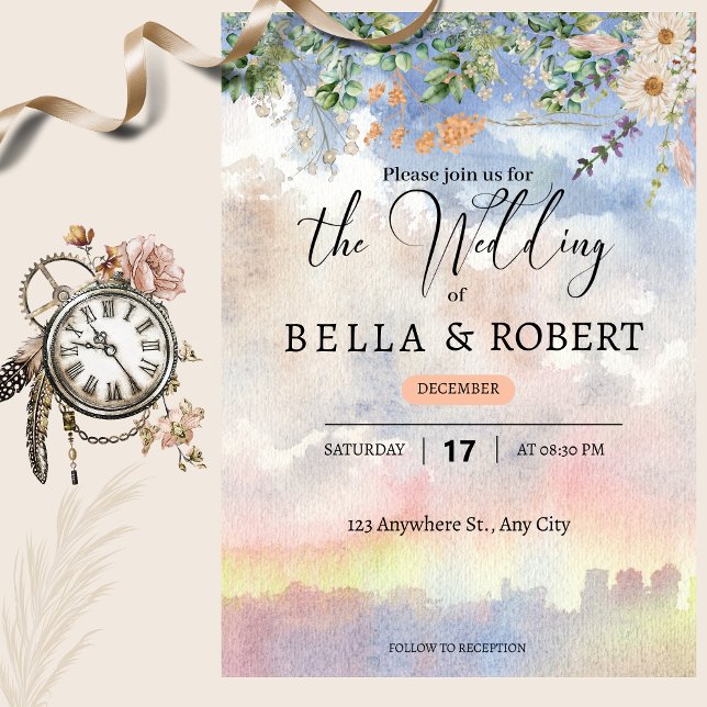 Watercolor Dream Wedding Invitation (Creator Uploaded)