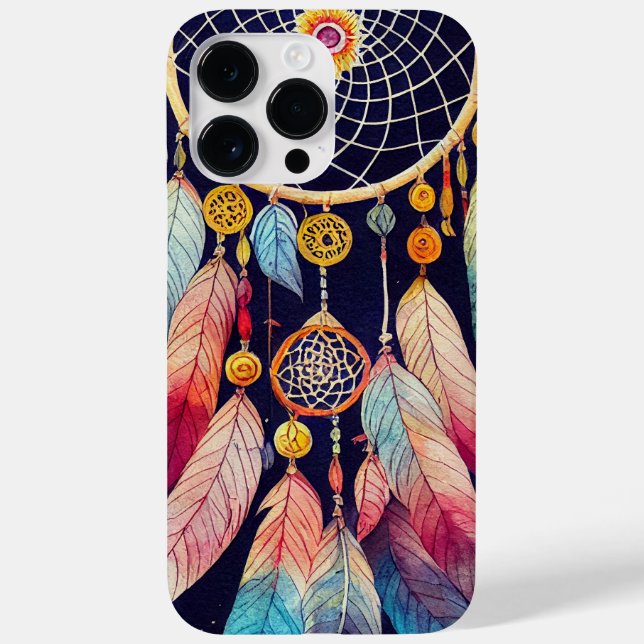 WATERCOLOR DREAMCATCHER AND FEATHERS Case-Mate iPhone CASE (Back)