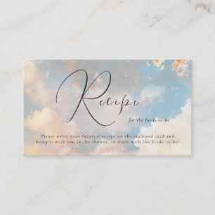 Watercolor Dreamy Cloud Nine Bridal Shower Recipe Enclosure Card